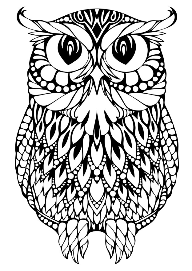 OWL Coloring Pages For Adults Free Detailed Owl Coloring 