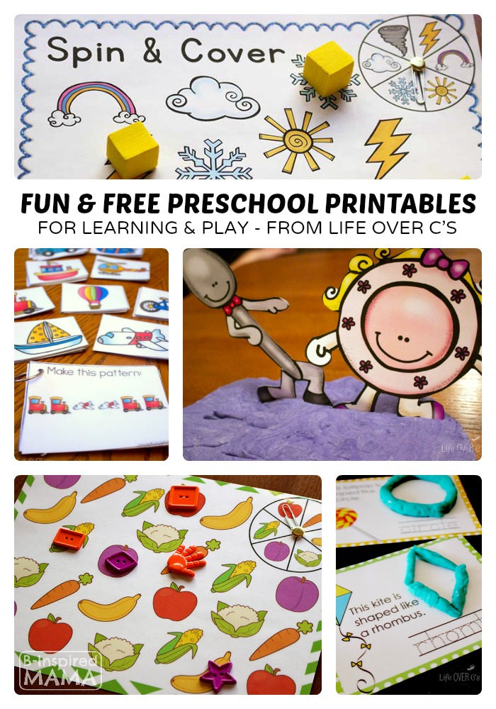 Preschool Printables From Life Over C s B Inspired Mama