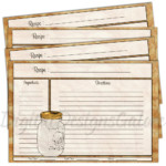 Printable Recipe Cards PDF 4x6 Size DIY By