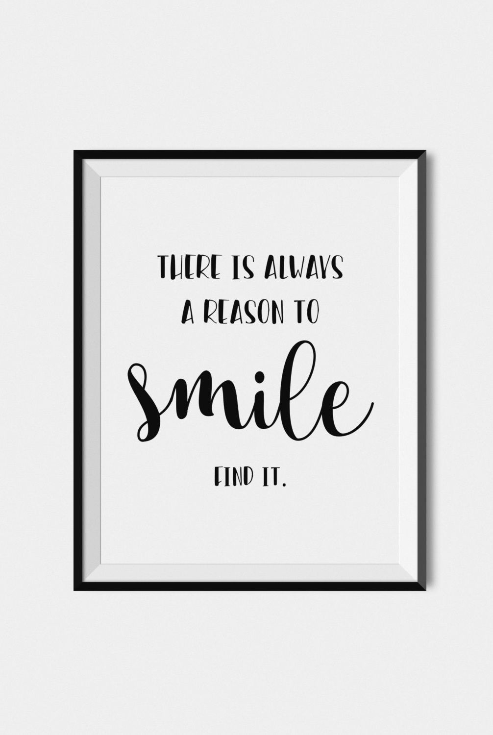 Quote Print Smile Digital Download Art Printable Wall 