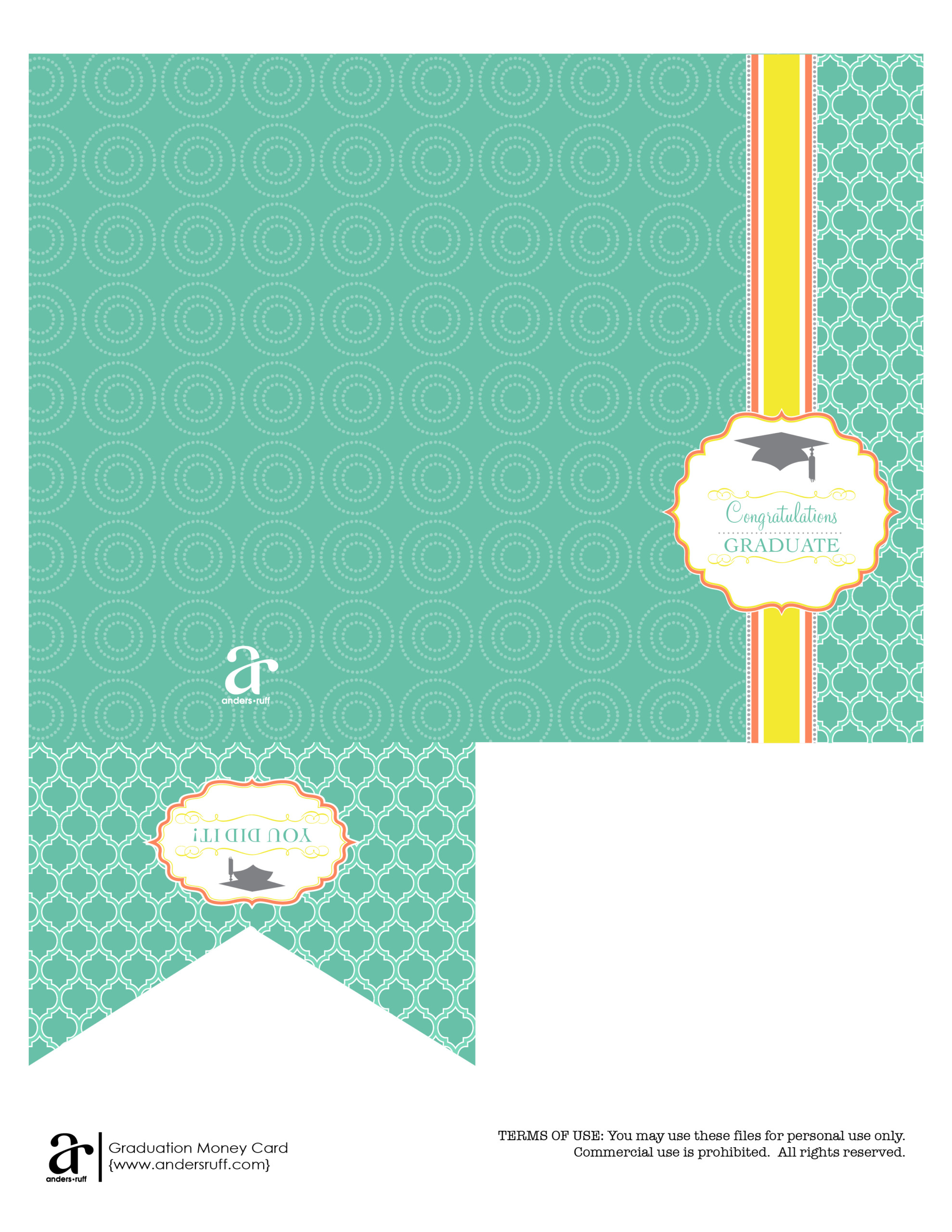 Ruff Draft Free Printable Graduation Money Card Anders 