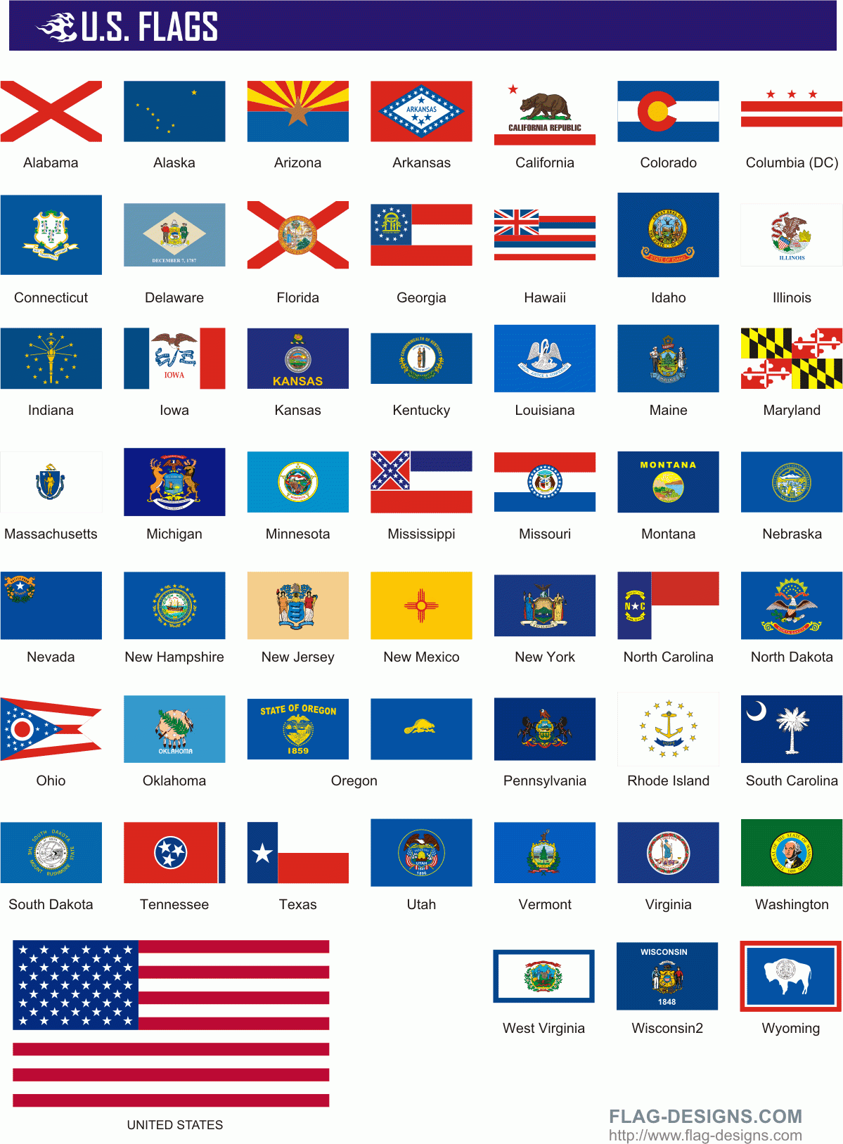 State Flags 50 U S Flags Vector Clipart Vector 