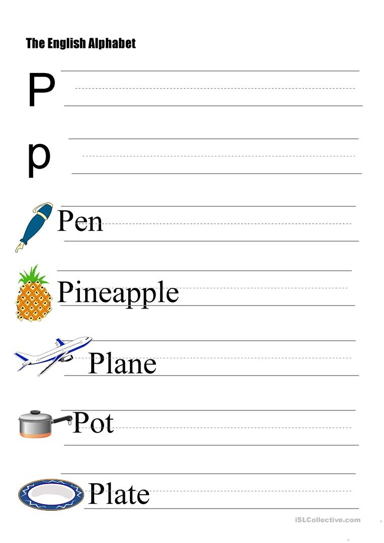 The Alphabet Letter P Worksheet Free ESL Printable 