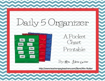 The Daily 5 Center Organizer Pocket Chart Printable The 