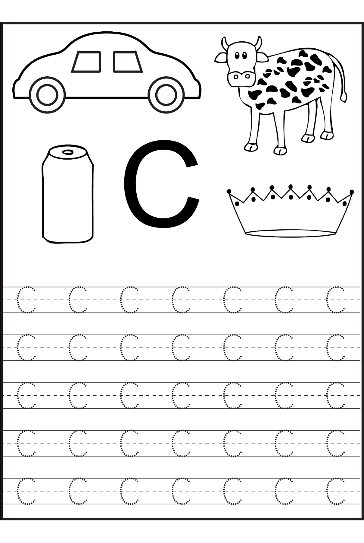 Trace The Letter C Worksheets Preschool Worksheets 