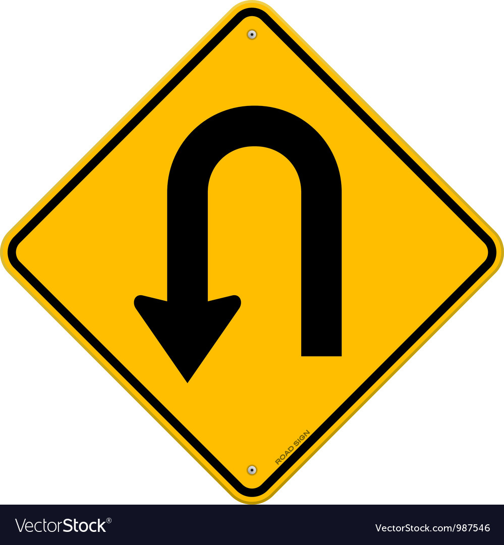 U Turn Roadsign Royalty Free Vector Image VectorStock