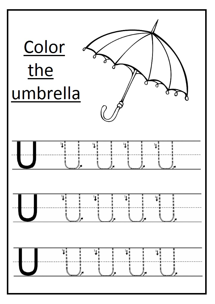 Uppercase Letter U Worksheets Free Printable Preschool 