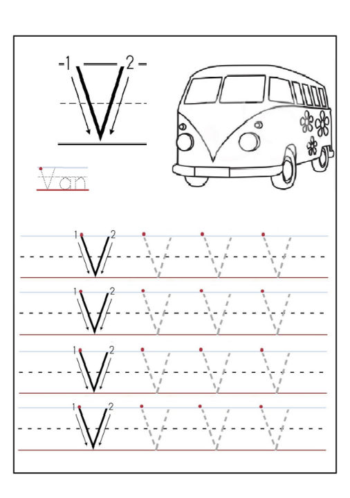 Uppercase Letter V Worksheets Free Printable Preschool 