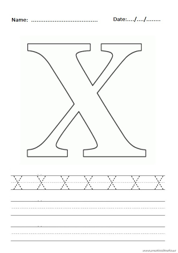 Uppercase Letter X Worksheet Free Printable Preschool 