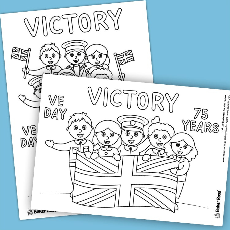 VE Day Anniversary Colour in Posters Free Craft Ideas 