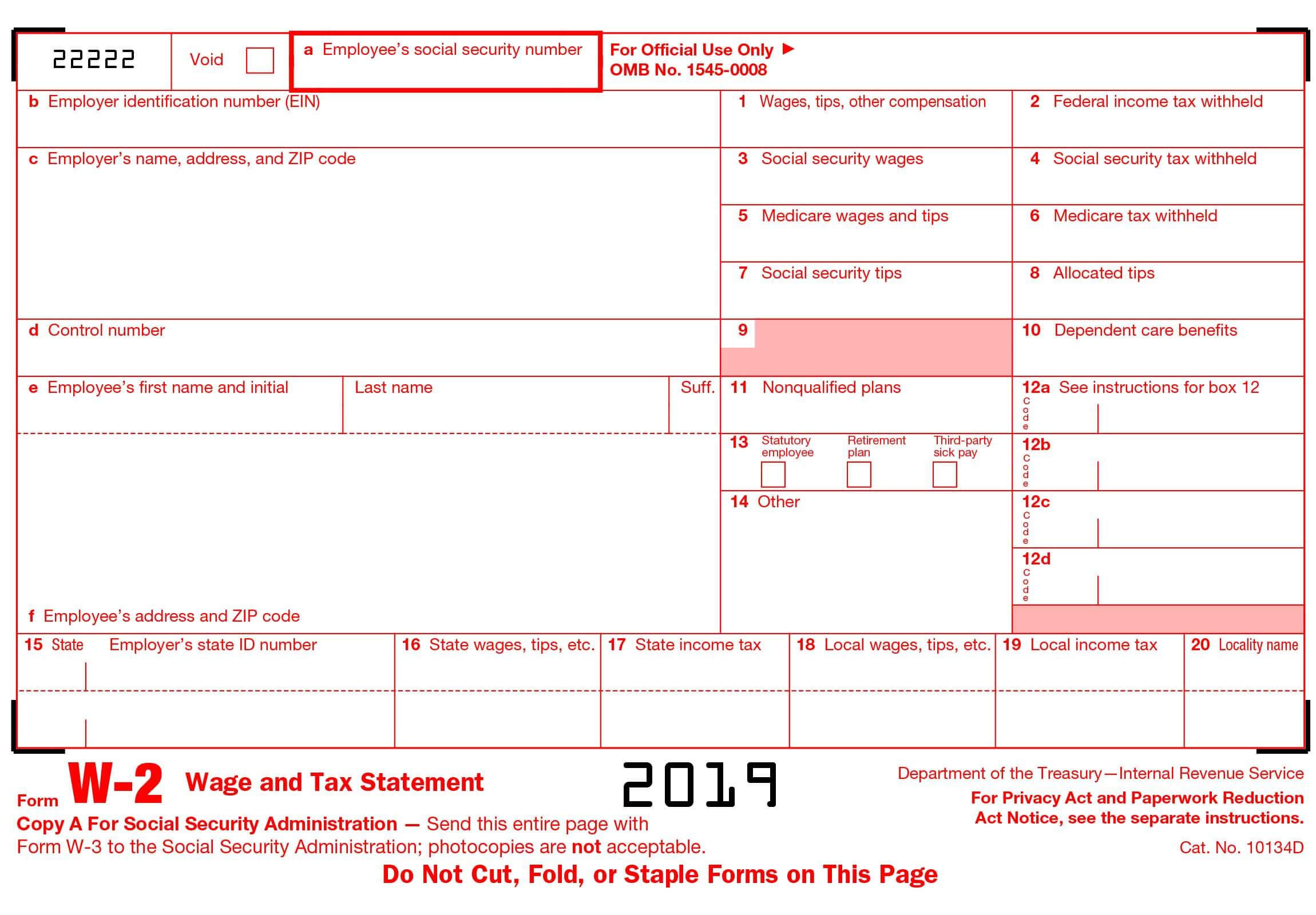 W2 Form Generate Printable W2 Form Online At StubCreator