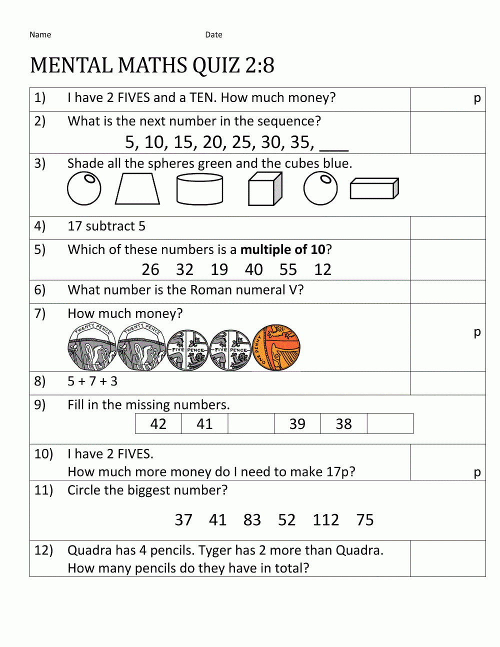 Year 8 Maths Worksheets Mental Maths Worksheets Free 