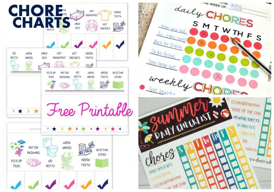 10 Best Free Printable Chore Charts For Kids Green 