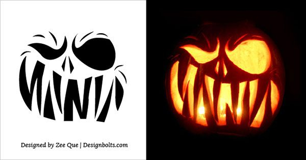 10 Free Scary Halloween Pumpkin Carving Patterns 