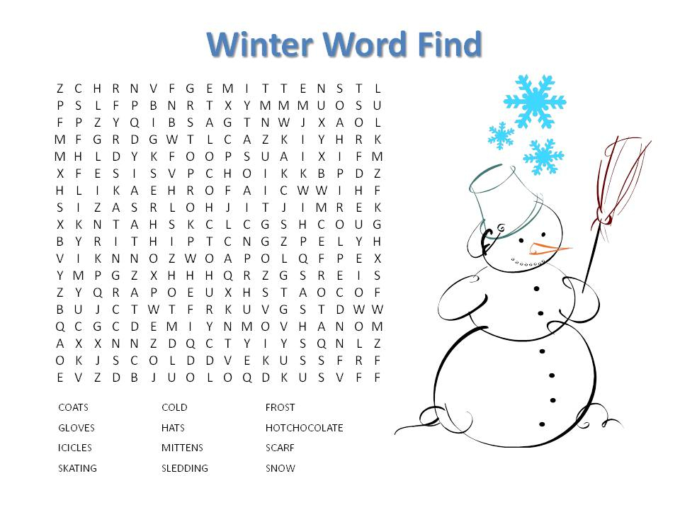 14 Free Printable Winter Word Searches KittyBabyLove