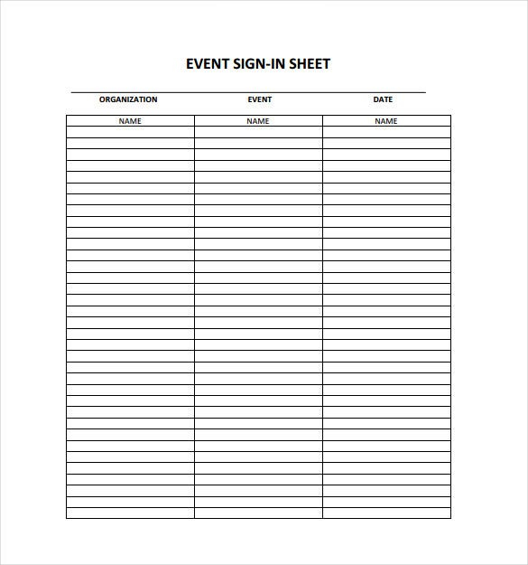 18 Sign In Sheet Templates Free Sample Example Format 