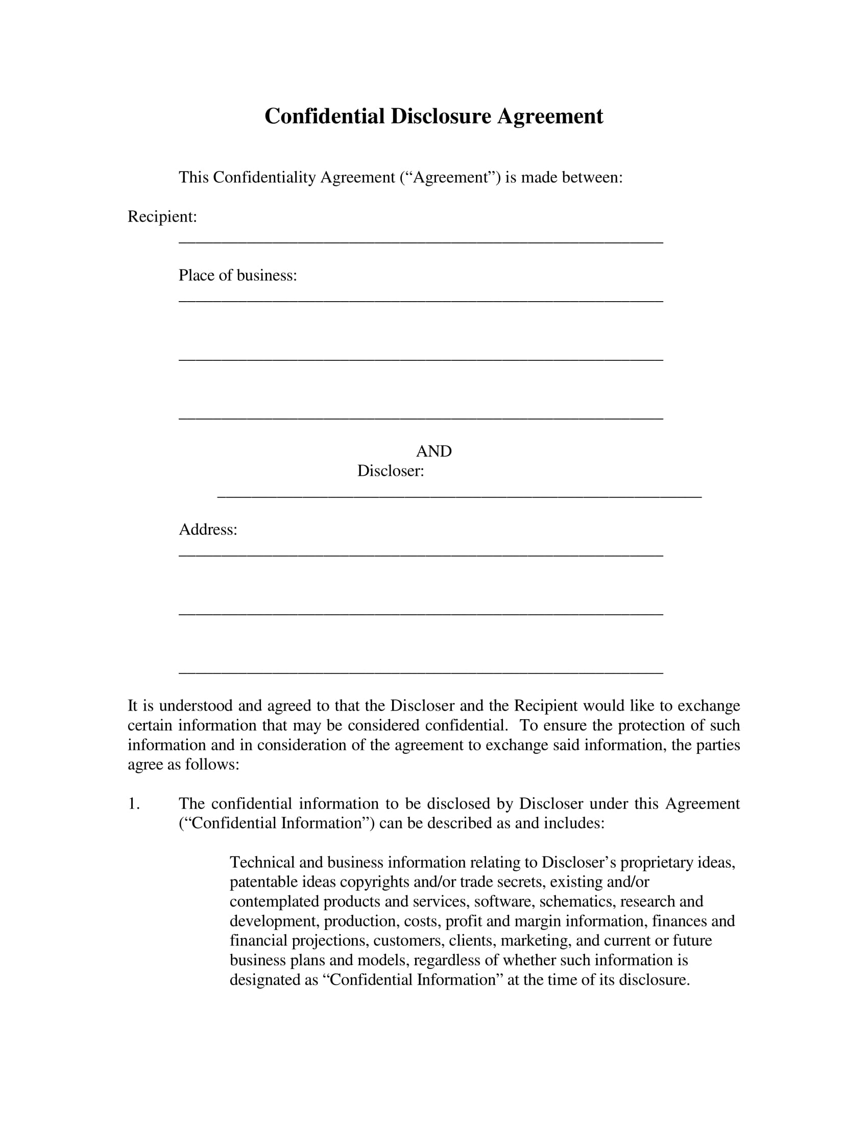 19 Simple Confidentiality Agreement Examples PDF Word 