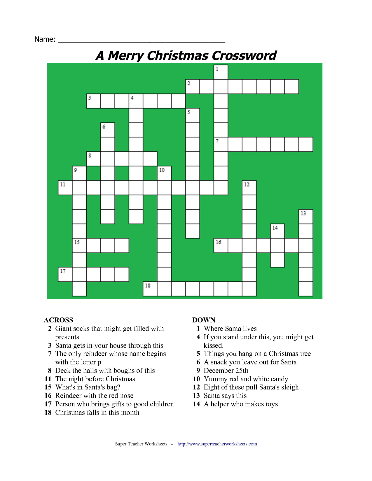 20 Fun Printable Christmas Crossword Puzzles 