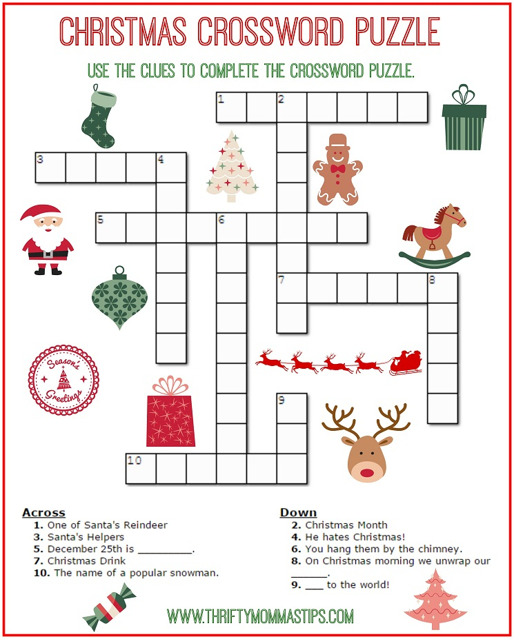 20 Fun Printable Christmas Crossword Puzzles 