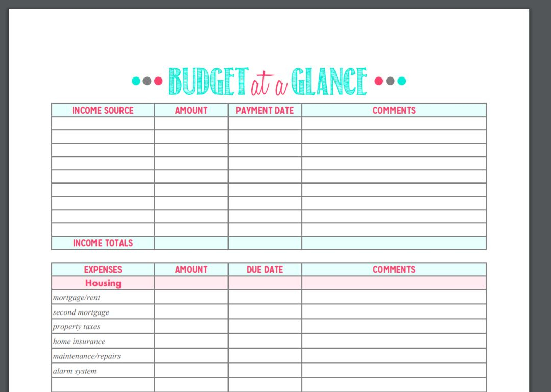 20 Gorgeous Free Budget Printables I Want A Bit More