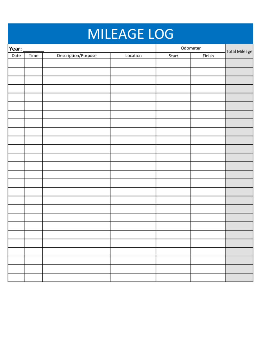 2020 Mileage Log Fillable Printable PDF Forms Handypdf