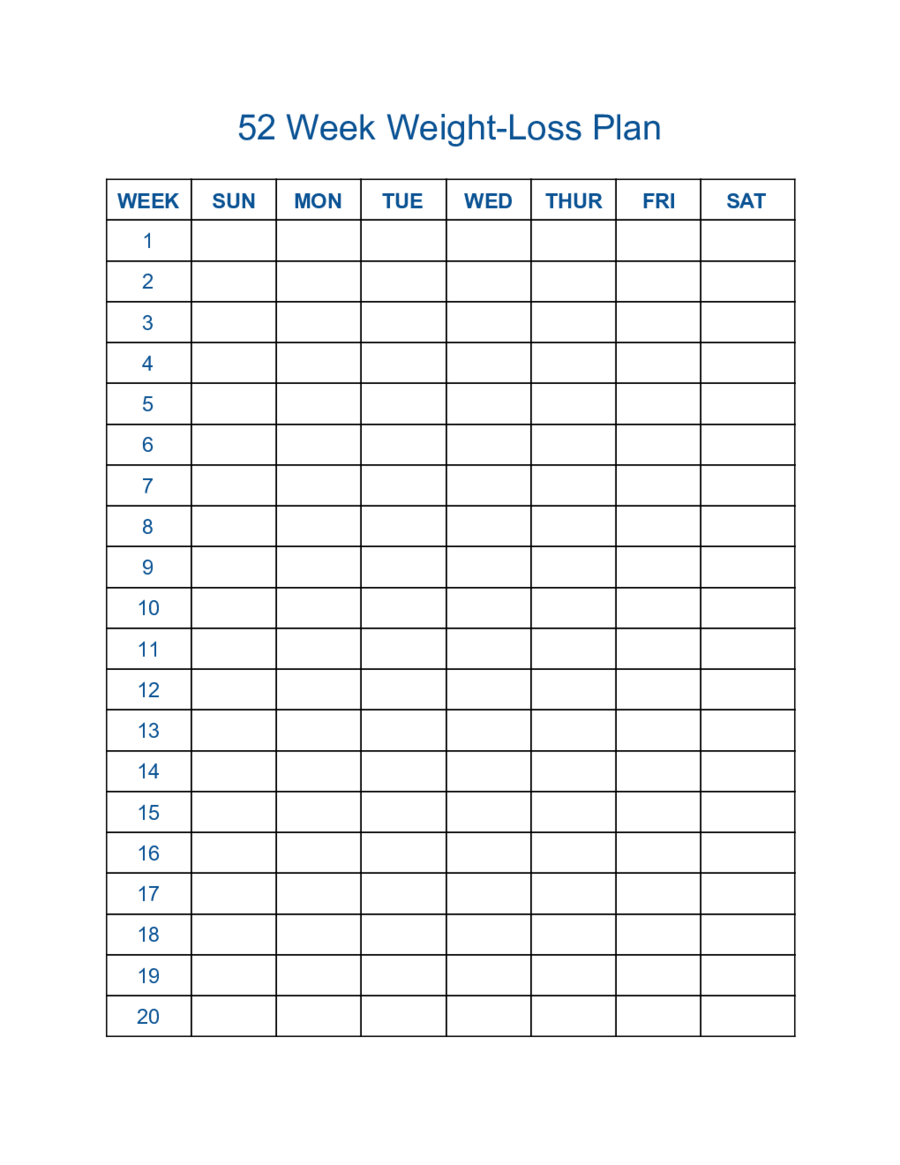 2020 Weight Loss Chart Fillable Printable PDF Forms 