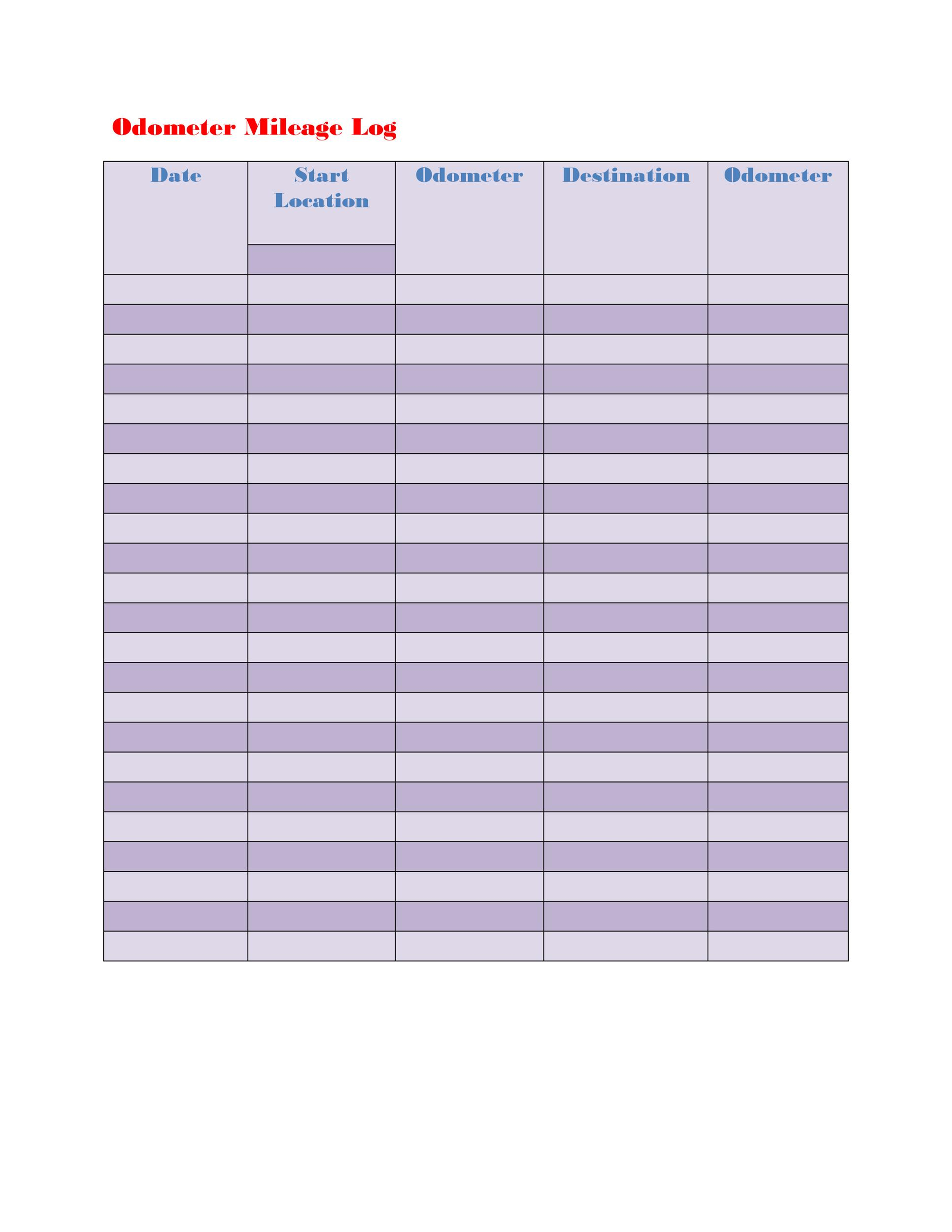 30 Printable Mileage Log Templates Free Template Lab