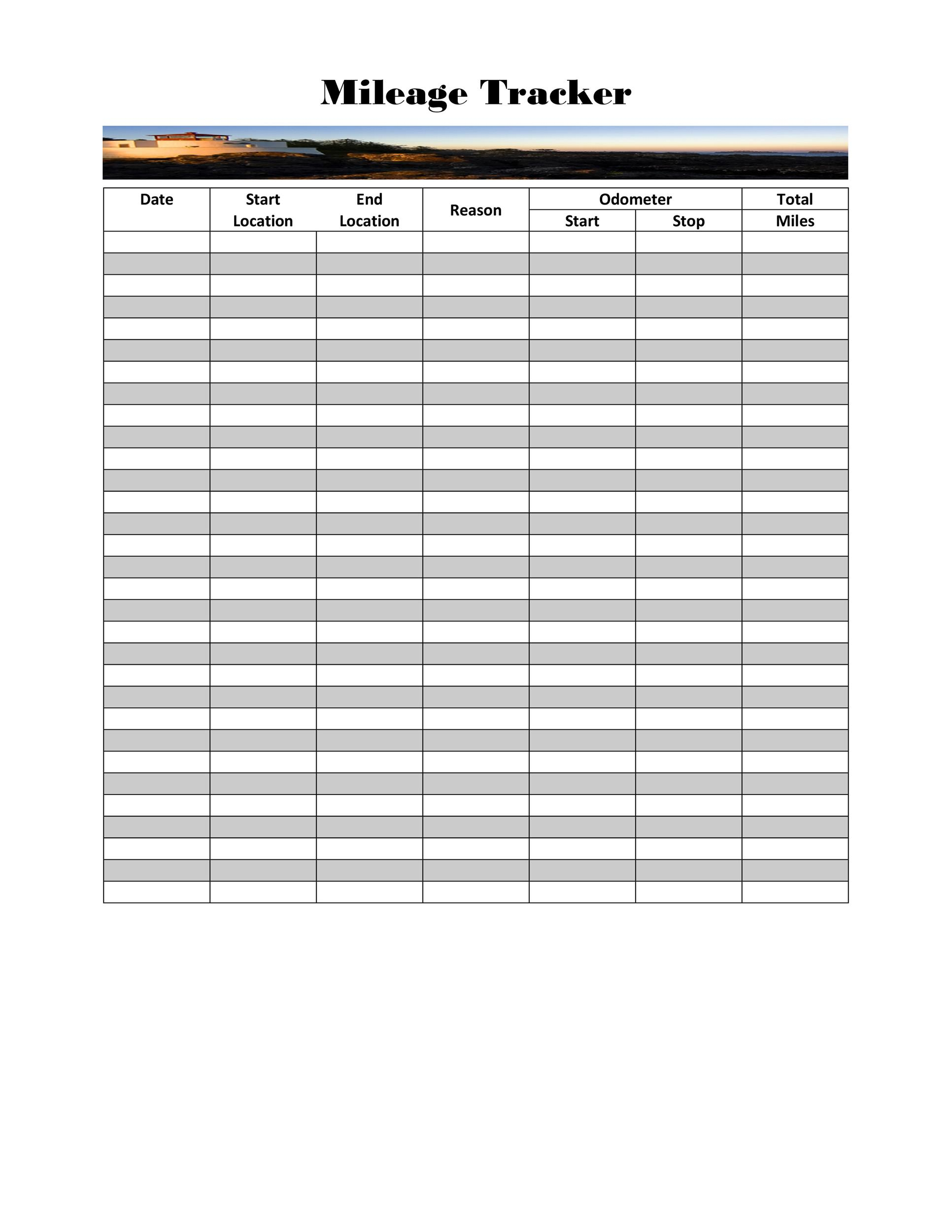 31 Printable Mileage Log Templates Free TemplateLab