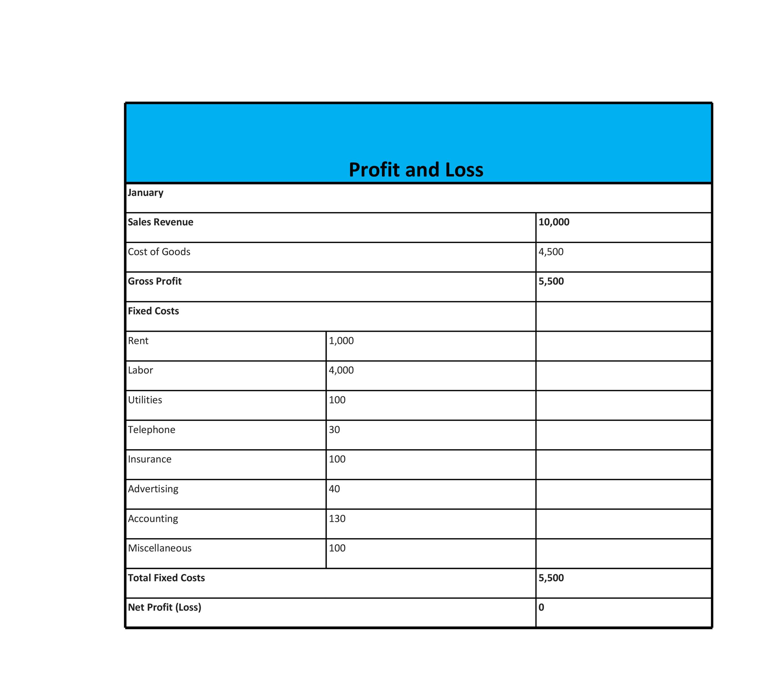 35 Profit And Loss Statement Templates Forms