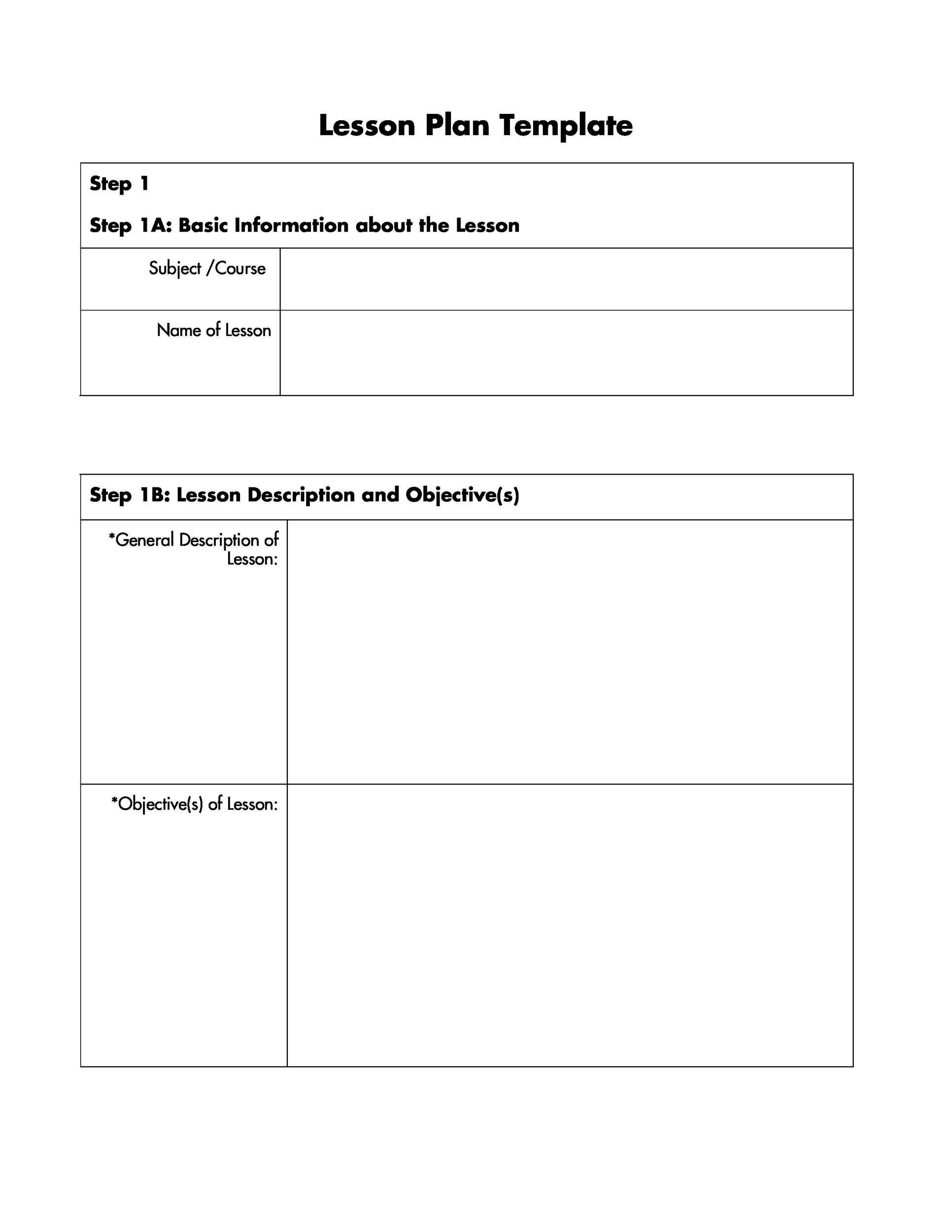 44 FREE Lesson Plan Templates Common Core Preschool Weekly 