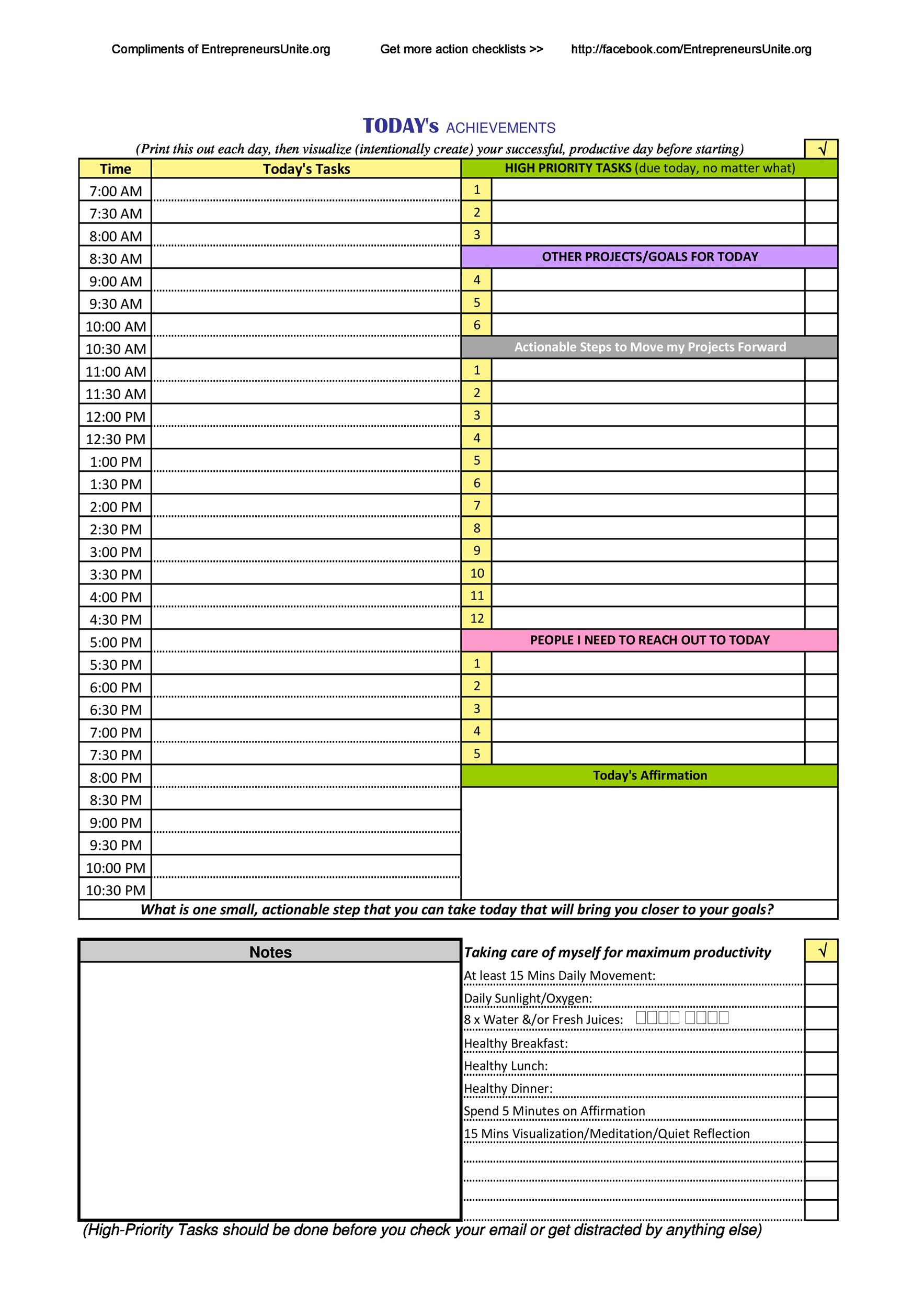 47 Printable Daily Planner Templates FREE In Word Excel PDF 