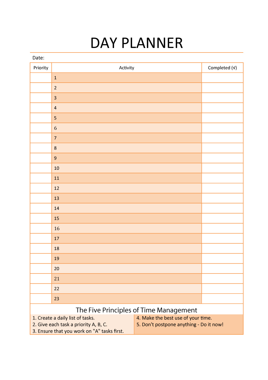 47 Printable Daily Planner Templates FREE In Word Excel PDF 