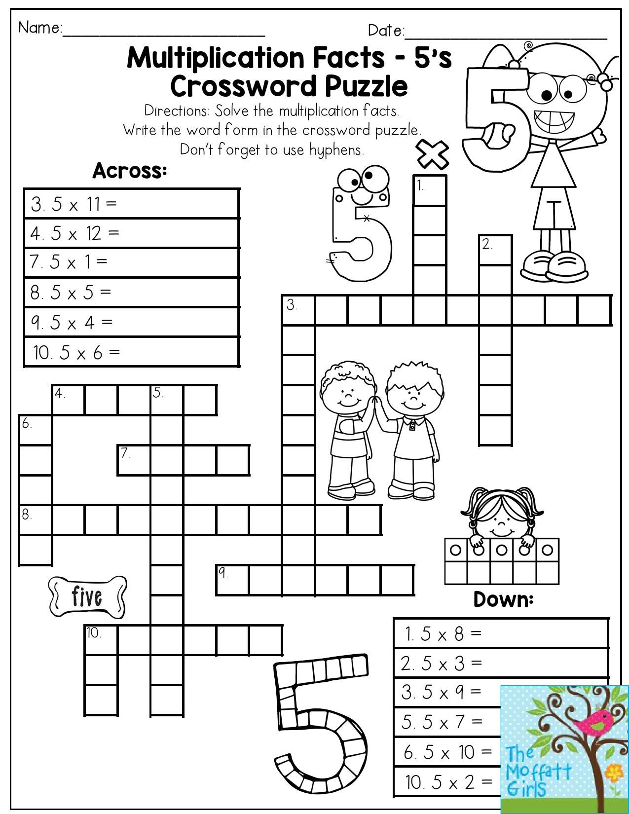 4Th Grade Printable Crossword Puzzles Printable 