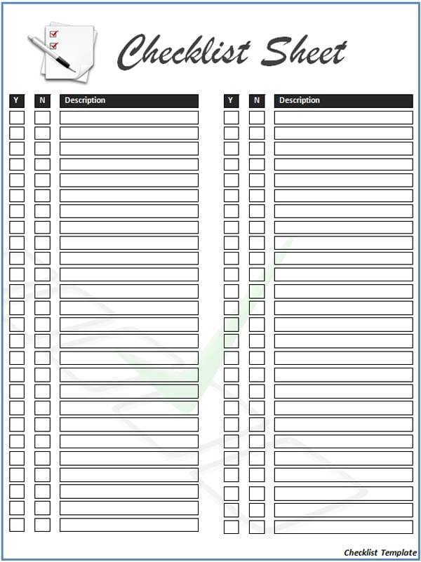 5 Checklist Templates Fine Word Templates