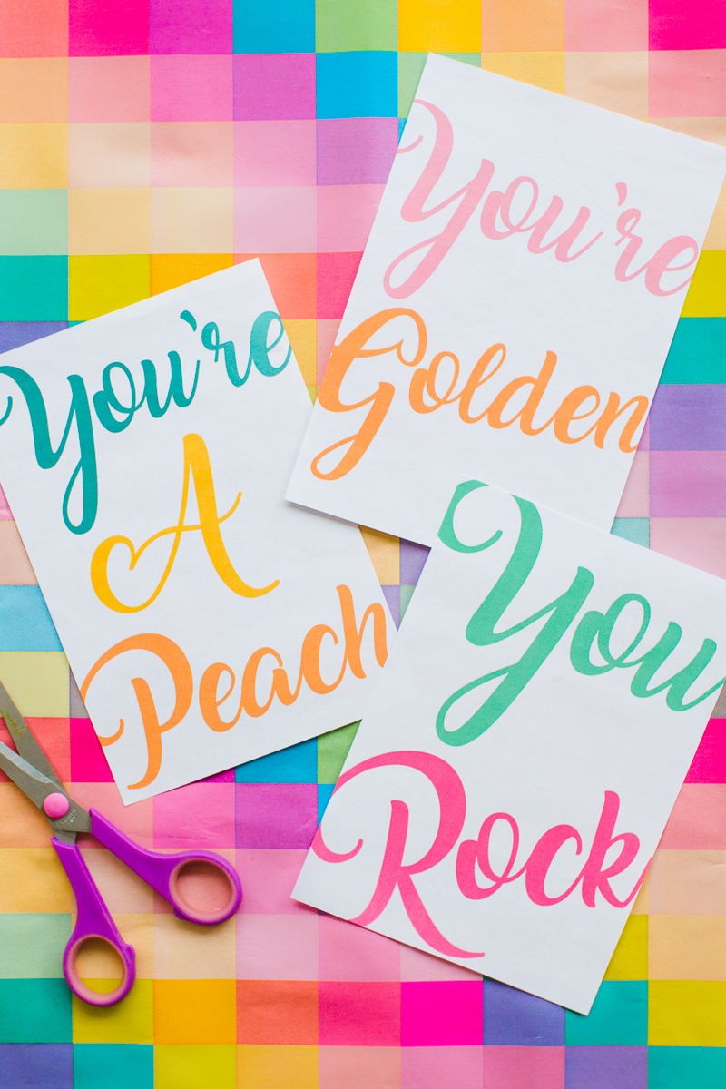 5 FUN FREE PRINTABLE THANK YOU CARDS IN A MODERN COLOURFUL 