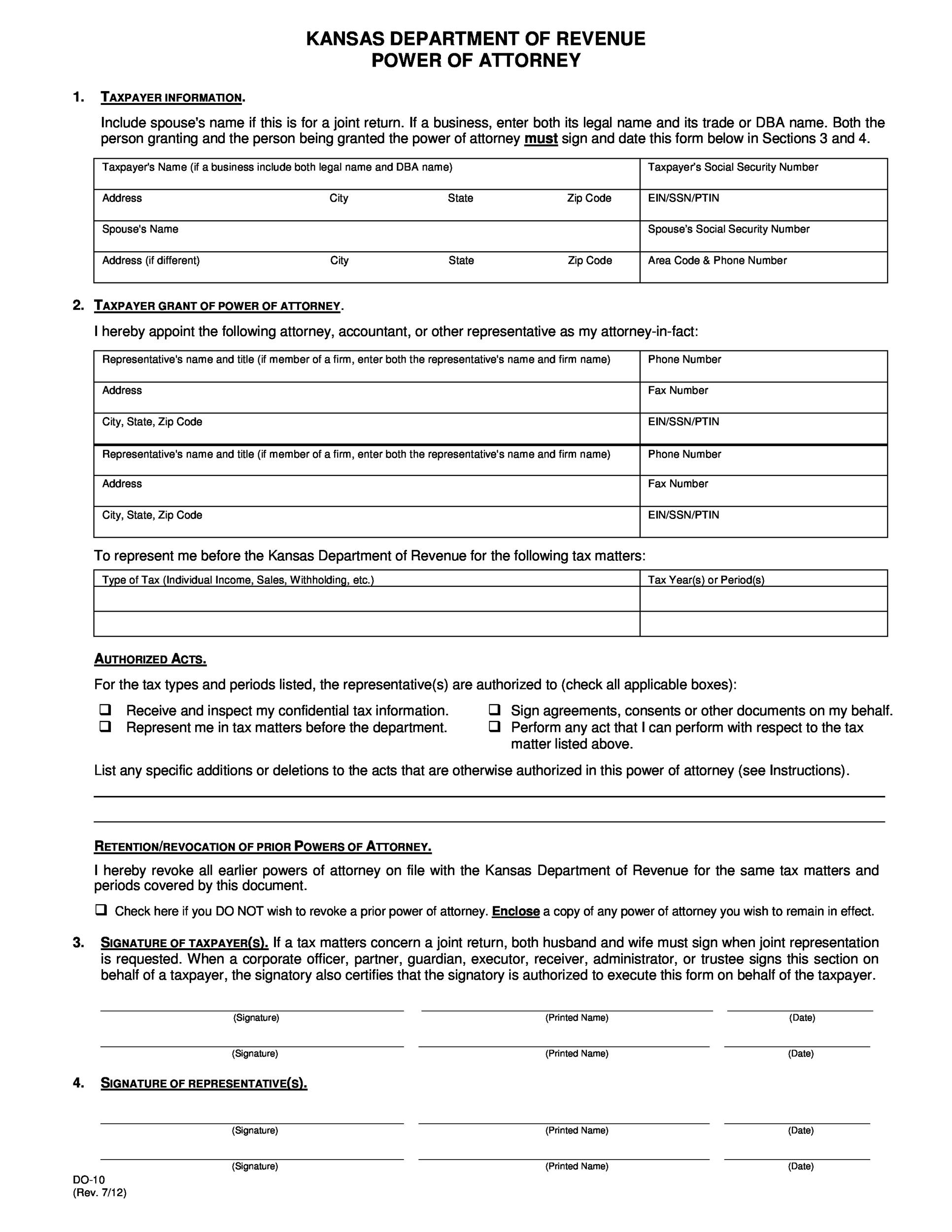 50 Free Power Of Attorney Forms Templates Durable 