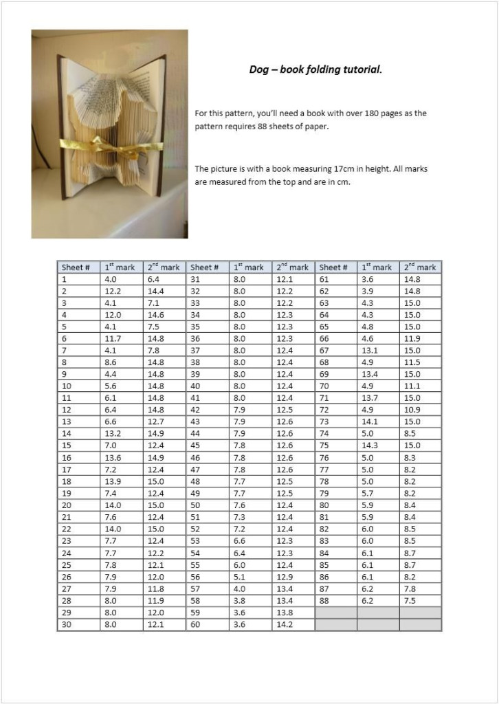 Printable Free Book Folding Measurements Printable World Holiday