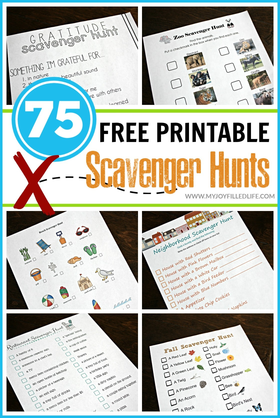 75 Free Printable Scavenger Hunt Pin My Joy Filled Life