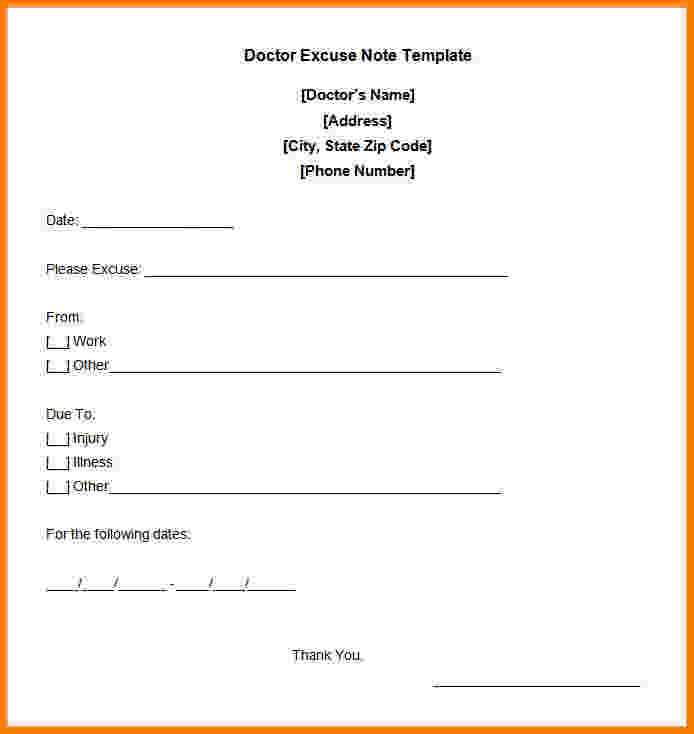 9 Free Printable Doctors Note For Work Card Authorization