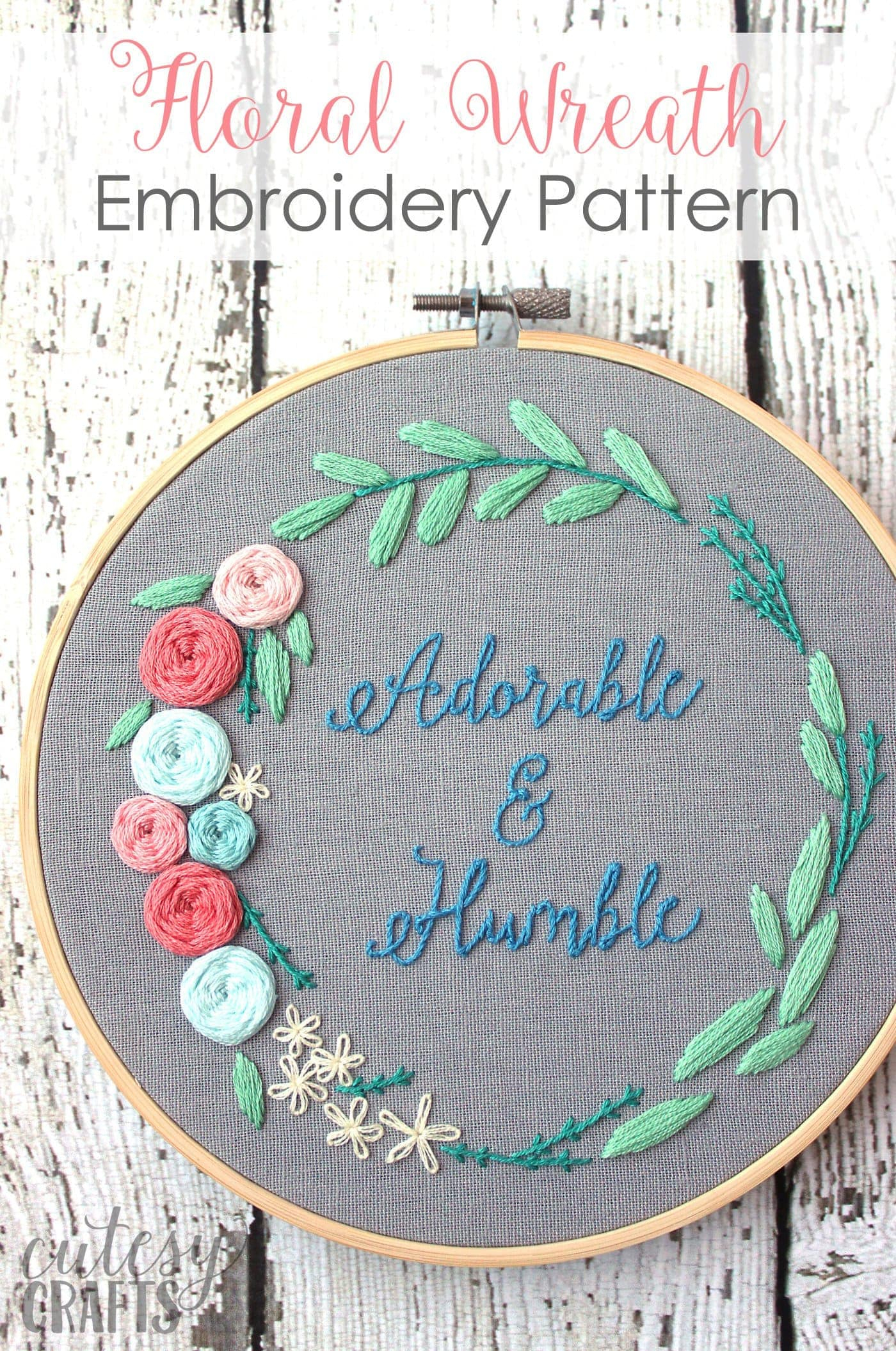  Adorable And Humble Free Floral Wreath Hand Embroidery 