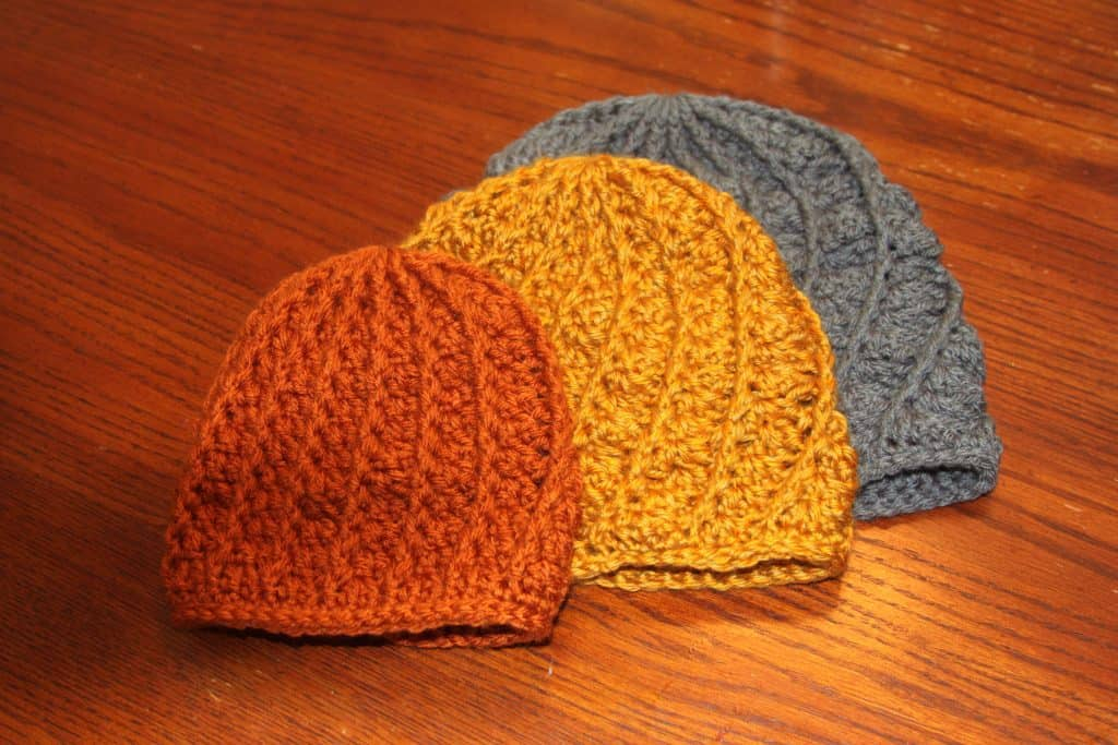 Adult Crochet Texture Hat Beanie Free Pattern 