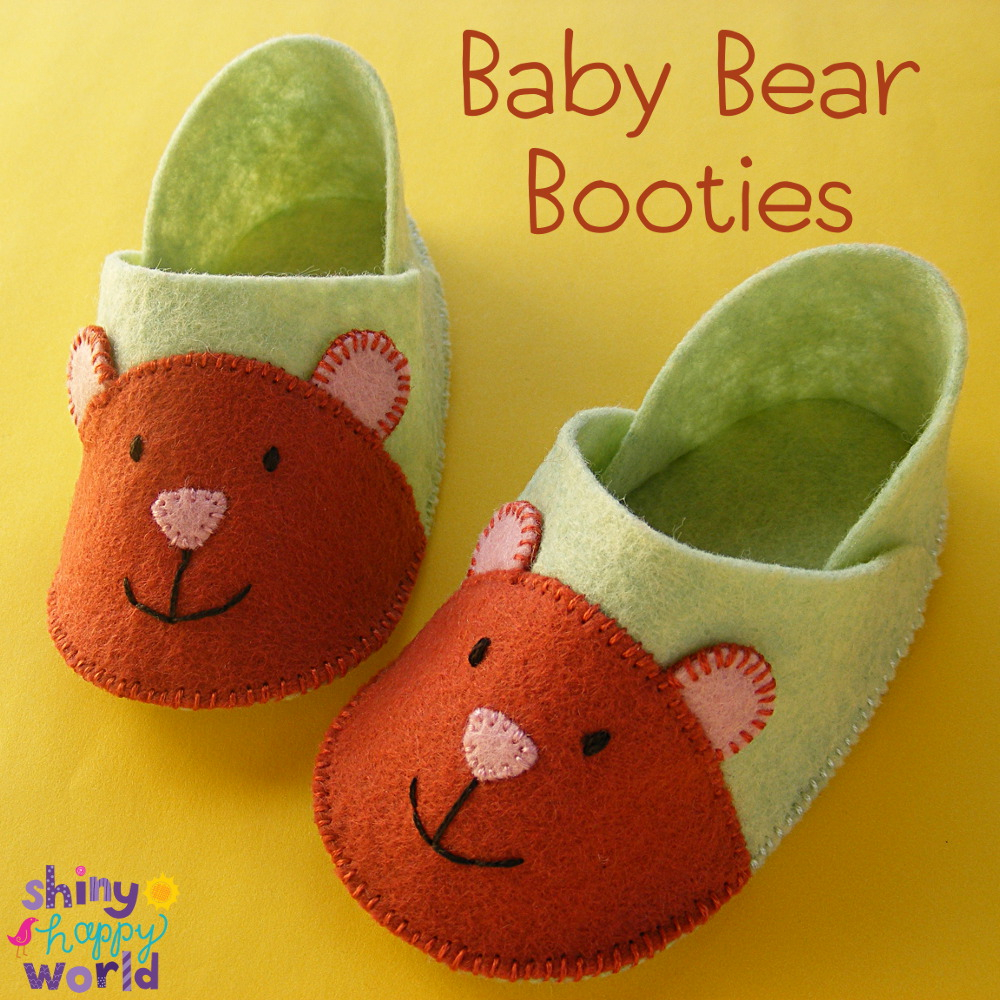 Baby Bear Booties A Free Felt Booties Pattern Shiny 
