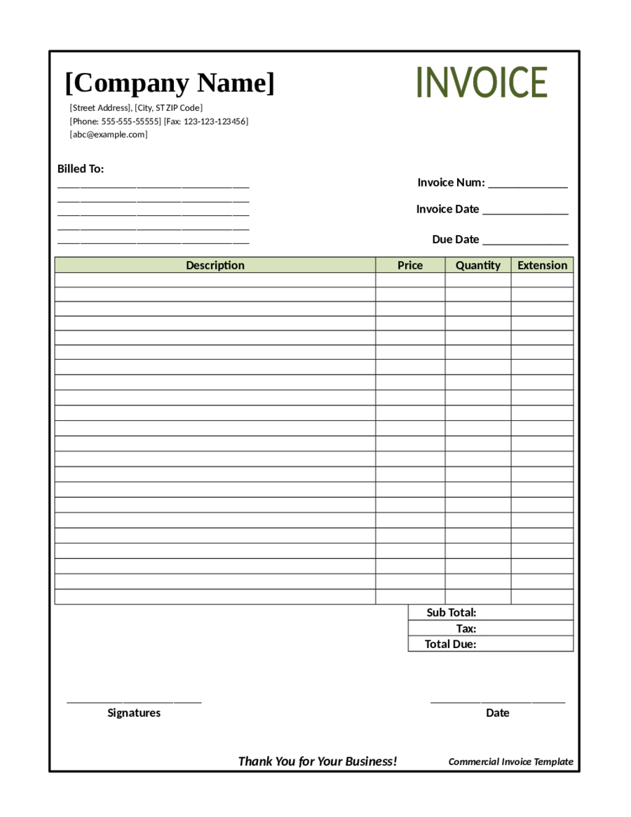 Blank Invoice Template Pdf Edit Fill Sign Online 