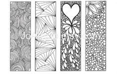 Bookmarks To Color DIY Zentangle Inspired Printable Digital