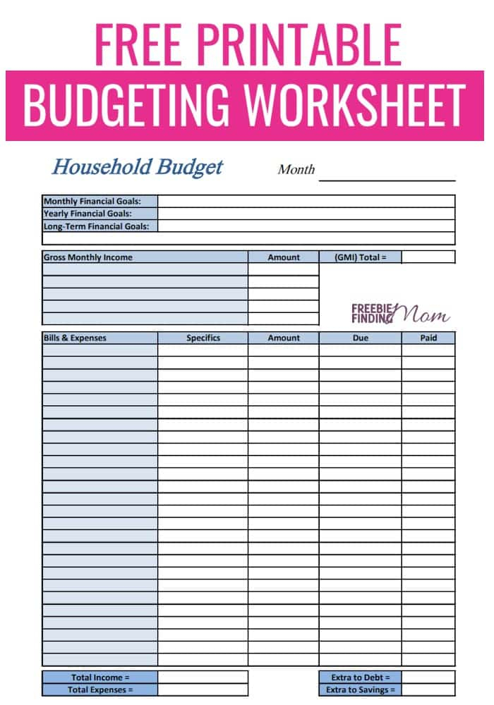 Budget Printable Worksheet Template Business PSD Excel 