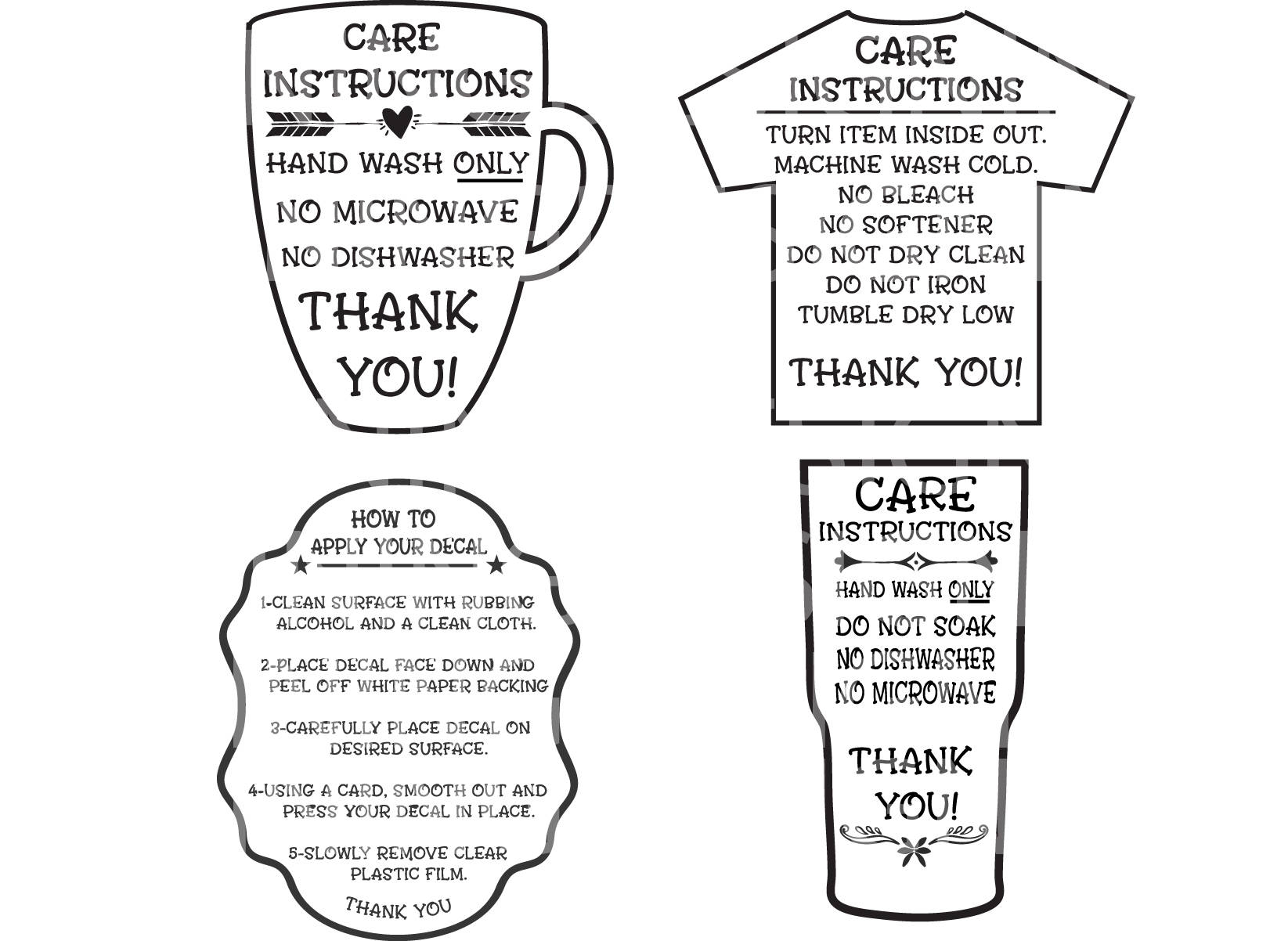 Care Instructions Digital File T Shirt Care Instructions 