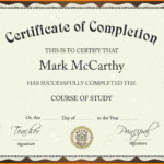 Certificate Of Completion Template Free Download