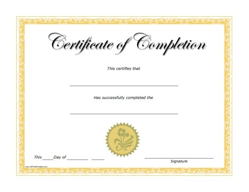 Certificates Of Completion Certificate Templates