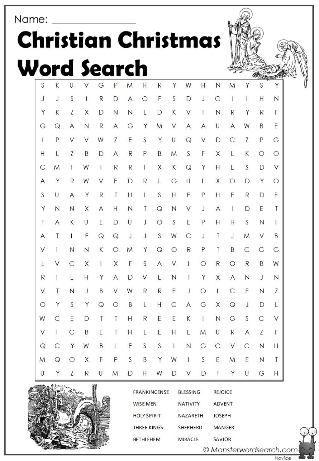 Christian Christmas Word Search 1 jpg Monster Word Search