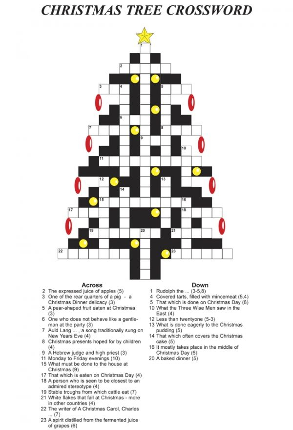 Christmas Crossword For Adults Google Search Christmas